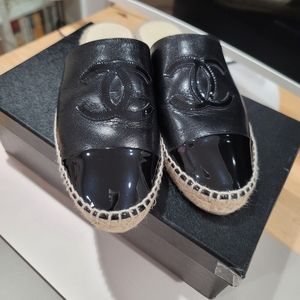Chanel black espadrilles 37
